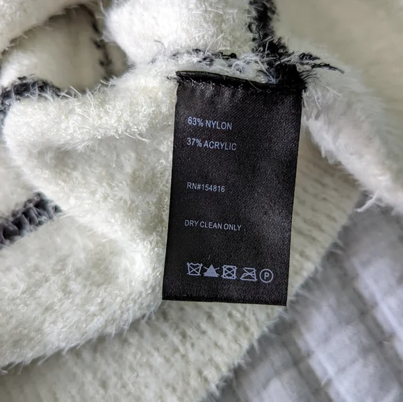 SOFT & FUZZY Black & White Striped Sweater - Picture 5 of 5